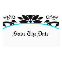 Ornamental Garden (light blue) Save The Date Card Business Cards