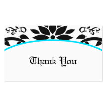 Ornamental Garden (light blue) Thank You Card Business Card Template