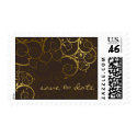 Ornamental Gold Spiral Swirls Vine Custom Stamps stamp