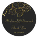 Ornamental Golden Spiral Vine Thank You Sticker by fat_fa_tin Ornamental Golden Spiral Vine Thank You Sticker
