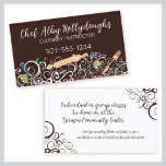 ornamental kitchen utensils business card brown