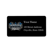 Ornamental Police Officer Address Label