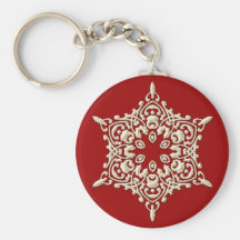 ORNAMENTAL SNOWFLAKE KEYCHAINS
