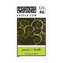 Ornamental Spiral Vine Profile Invitation Postage