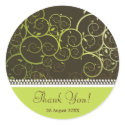 Ornamental Spiral Vine Thank You Label Sticker