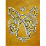 Ornamento amarillo del día de fiesta del ángel escultura fotográfica
