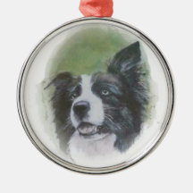 Ornamento del border collie que escucha ornamente de reyes