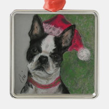 Ornamento del navidad de Boston Terrier Adorno