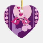 Ornamento en forma de corazón lindo con los pájaro ornaments para arbol de navidad