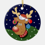 Ornamento lindo del navidad del dibujo animado con adorno de navidad