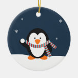 Ornamento personalizado del navidad del pingüino ornamento de navidad