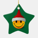 Ornamento sonriente del navidad de Santa Ornamentos De Navidad
