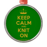 [Knitting crown] keep calm and knit on  Ornaments