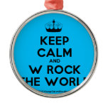 [Knitting crown] keep calm and w rock the world  Ornaments
