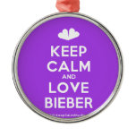 [Two hearts] keep calm and love bieber  Ornaments