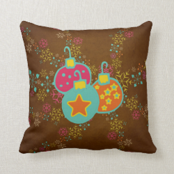 Ornaments and Snowflakes Christmas Holiday Pillow