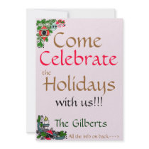 Ornaments Candles Holidays Party Invitation by farmer77 Ornaments Candles Holidays Party Invitation