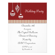 Ornaments Holiday Party Personalized Invites