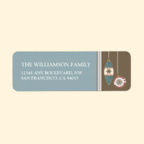 Ornaments Holiday Return Address Labels (blue) labels