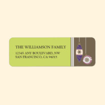 Ornaments Holiday Return Address Labels (lime) labels