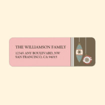 Ornaments Holiday Return Address Labels (pink) labels