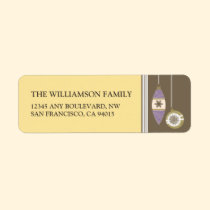 Ornaments Holiday Return Address Labels (yellow) labels