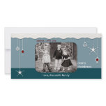 Ornaments &amp; Snow Christmas Greeting Customized Photo Card
