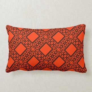 Ornate Black and Red Pillow