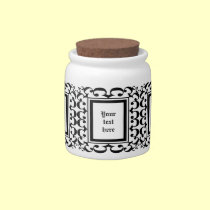 Ornate Black and White Candy Jar candy jars