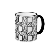 Ornate Black and White Mug