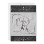 Ornate Black and White Wedding Invitations
