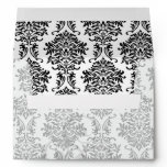 ornate black damask on white envelopes