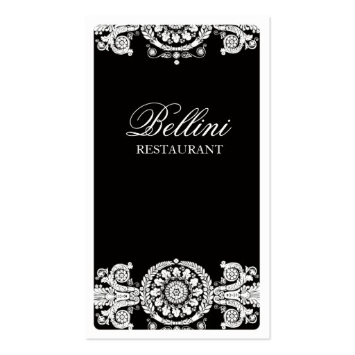 Ornate Black Design Business Card Templates (front side)