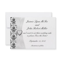 Ornate Black White Damask Save the Date Cards