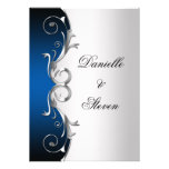 Ornate Blue Black Silver Post Wedding Celebration Personalized Invitations