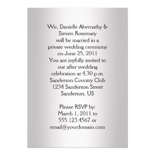 Ornate Blue Black Silver Post Wedding Celebration Personalized Invitations