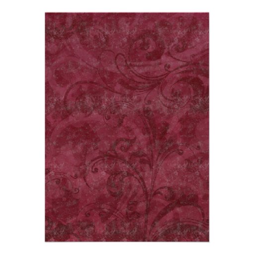 Ornate Burgundy Silver Masquerade Ball Wedding Custom Invitations