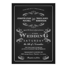 Ornate Chalkboard Vintage Wedding Invitations