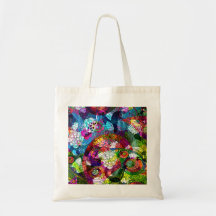 Ornate & Colorful Retro Flower Bag