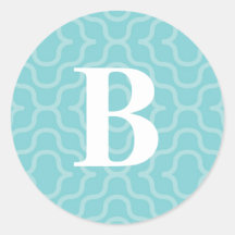 Ornate Contemporary Monogram - Letter B Round Sticker