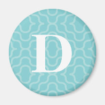 Ornate Contemporary Monogram - Letter D Fridge Magnets