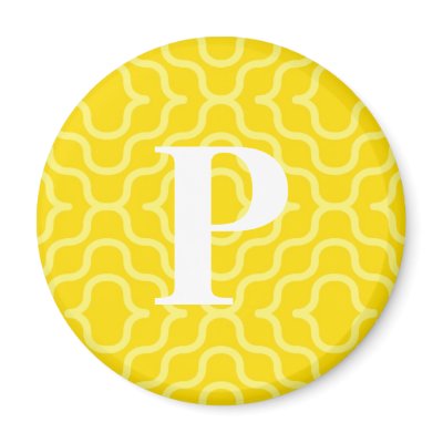 Ornate Contemporary Monogram - Letter P Refrigerator Magnet by fantasian_angel