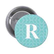 Ornate Contemporary Monogram - Letter R Pinback Buttons