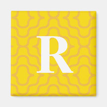 Ornate Contemporary Monogram - Letter R Fridge Magnet