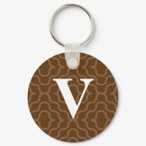 Ornate Contemporary Monogram - Letter V keychains