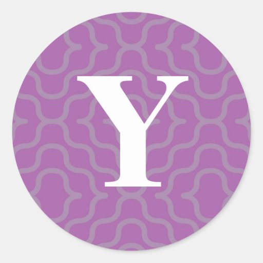 Ornate Contemporary Monogram Letter Y Classic Round Sticker Zazzle