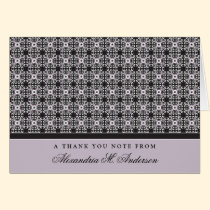 Ornate Custom Thank You Card (lilac/black) cards