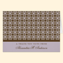 Ornate Custom Thank You Card (lilac/chocolate) cards