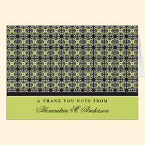 Ornate Custom Thank You Card (lime/black) cards
