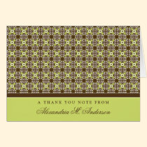 Ornate Custom Thank You Card (lime/chocolate) cards